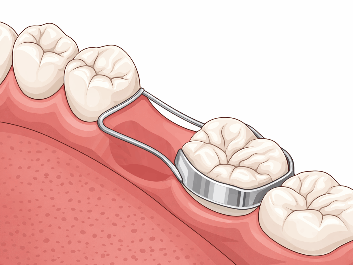Permanent Bonded Space Maintainer on Lower Molar