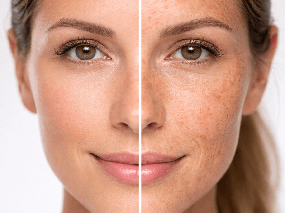 Before and After Skin Treatment for Sun Damage and Pigmentation
